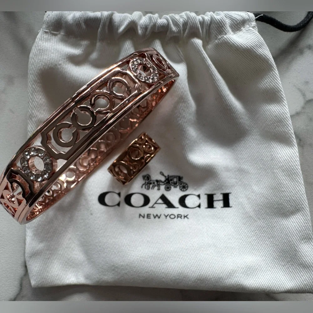 Coach Bangle Bracelet and Ring Set + Dustie